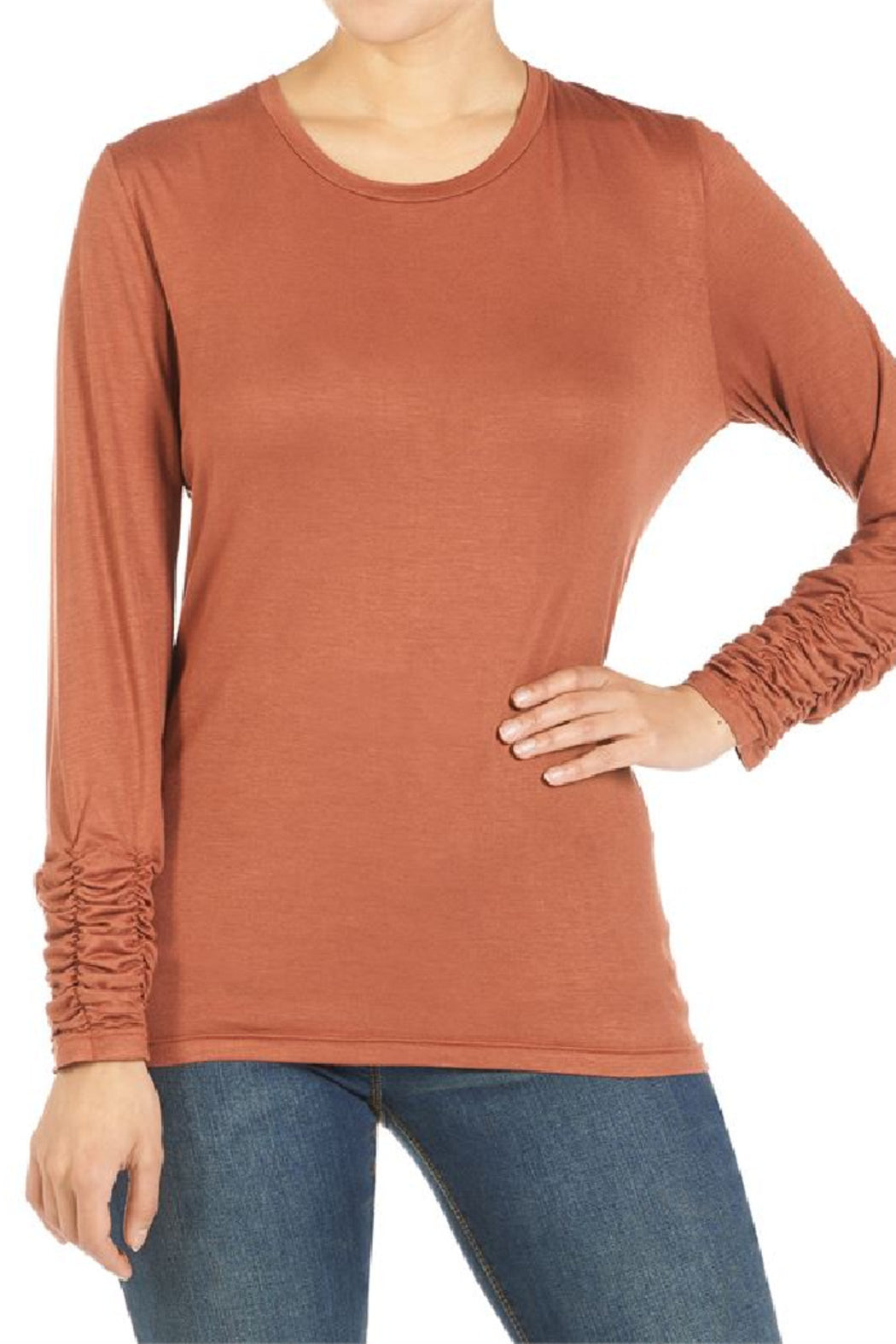 Scrunch Sleeve Tee Curvy