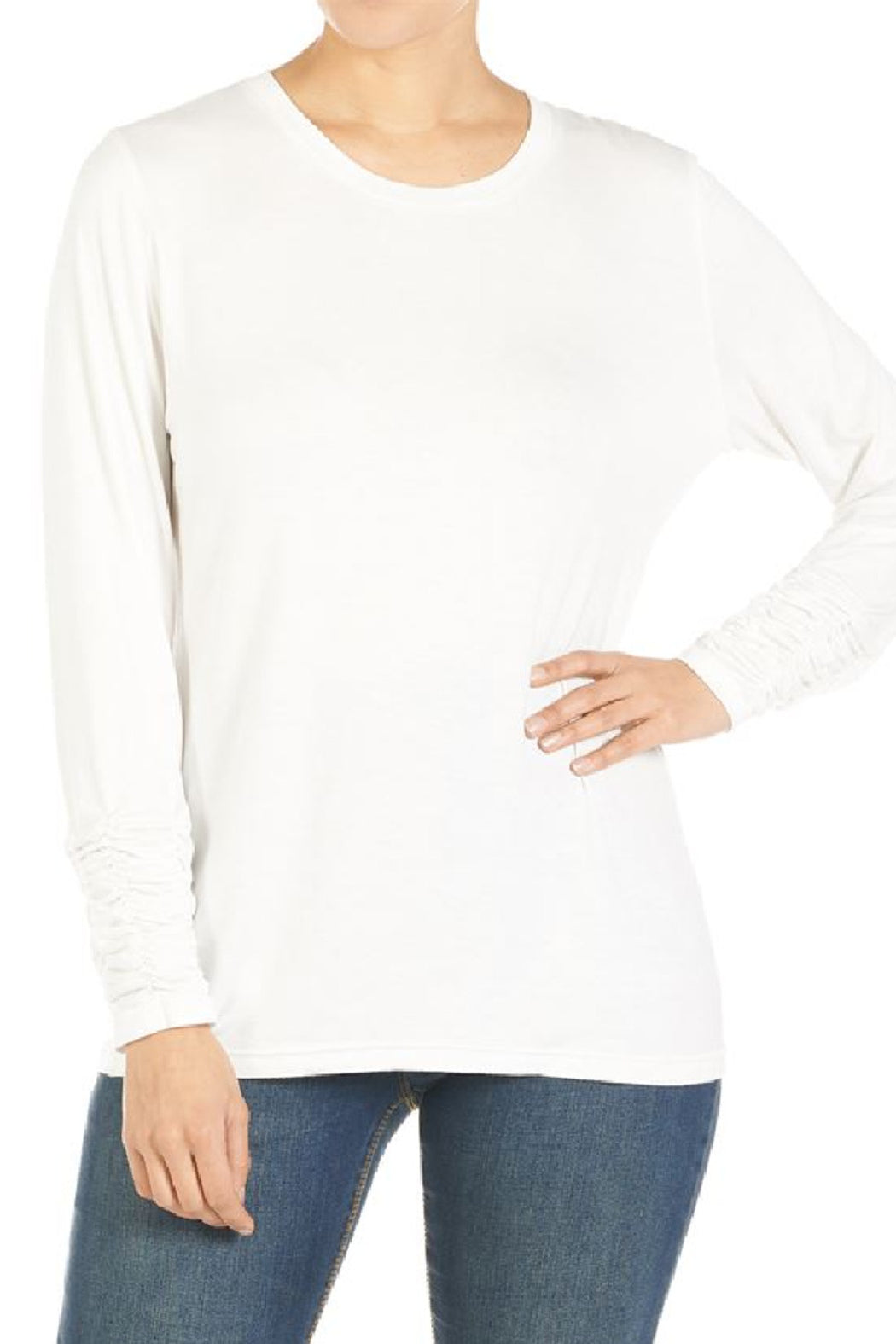 Scrunch Sleeve Tee Curvy