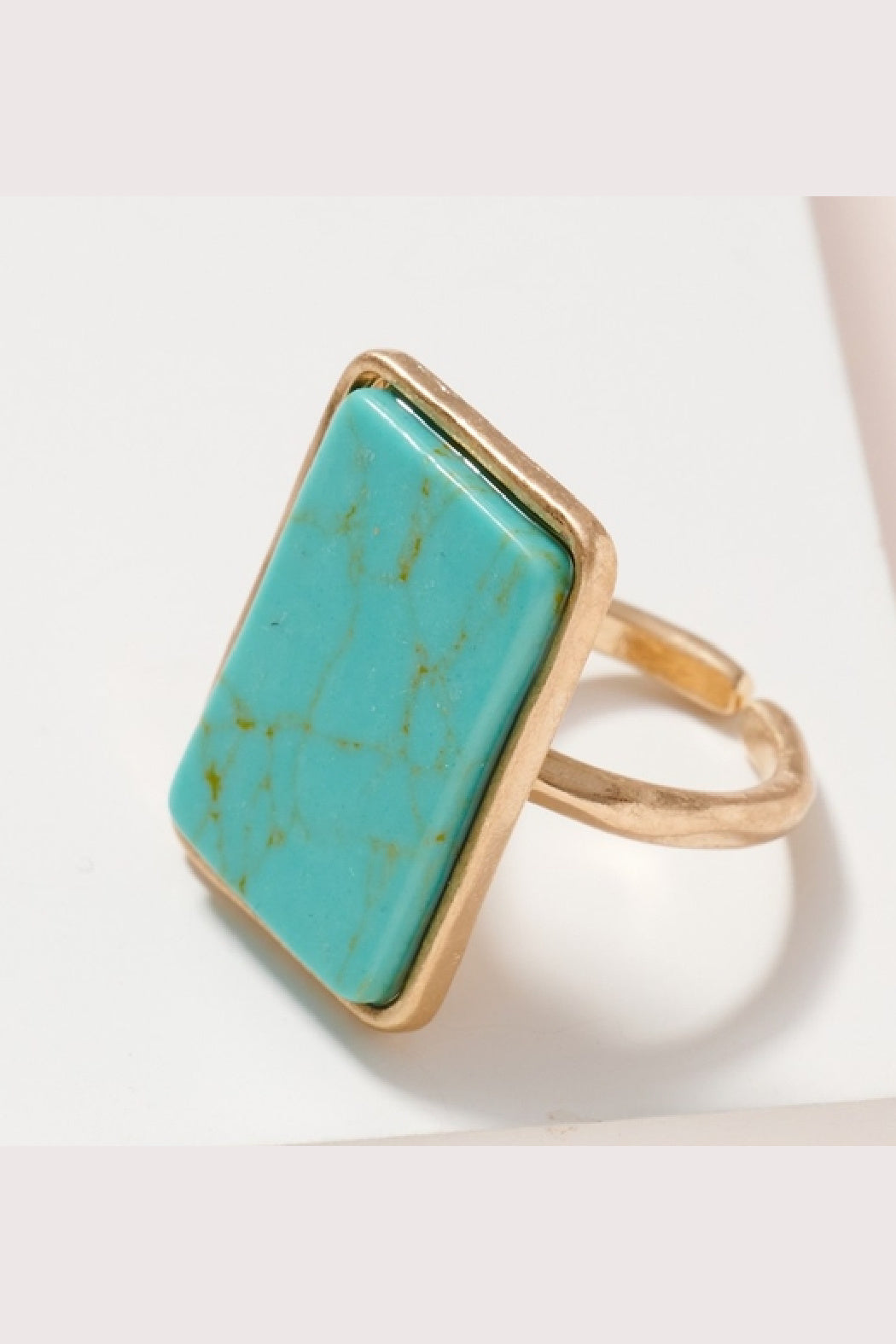 Semi Precious Rectangle Stone Ring