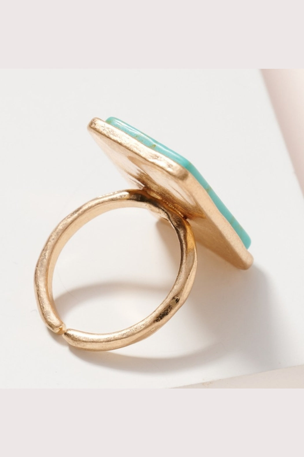 Semi Precious Rectangle Stone Ring