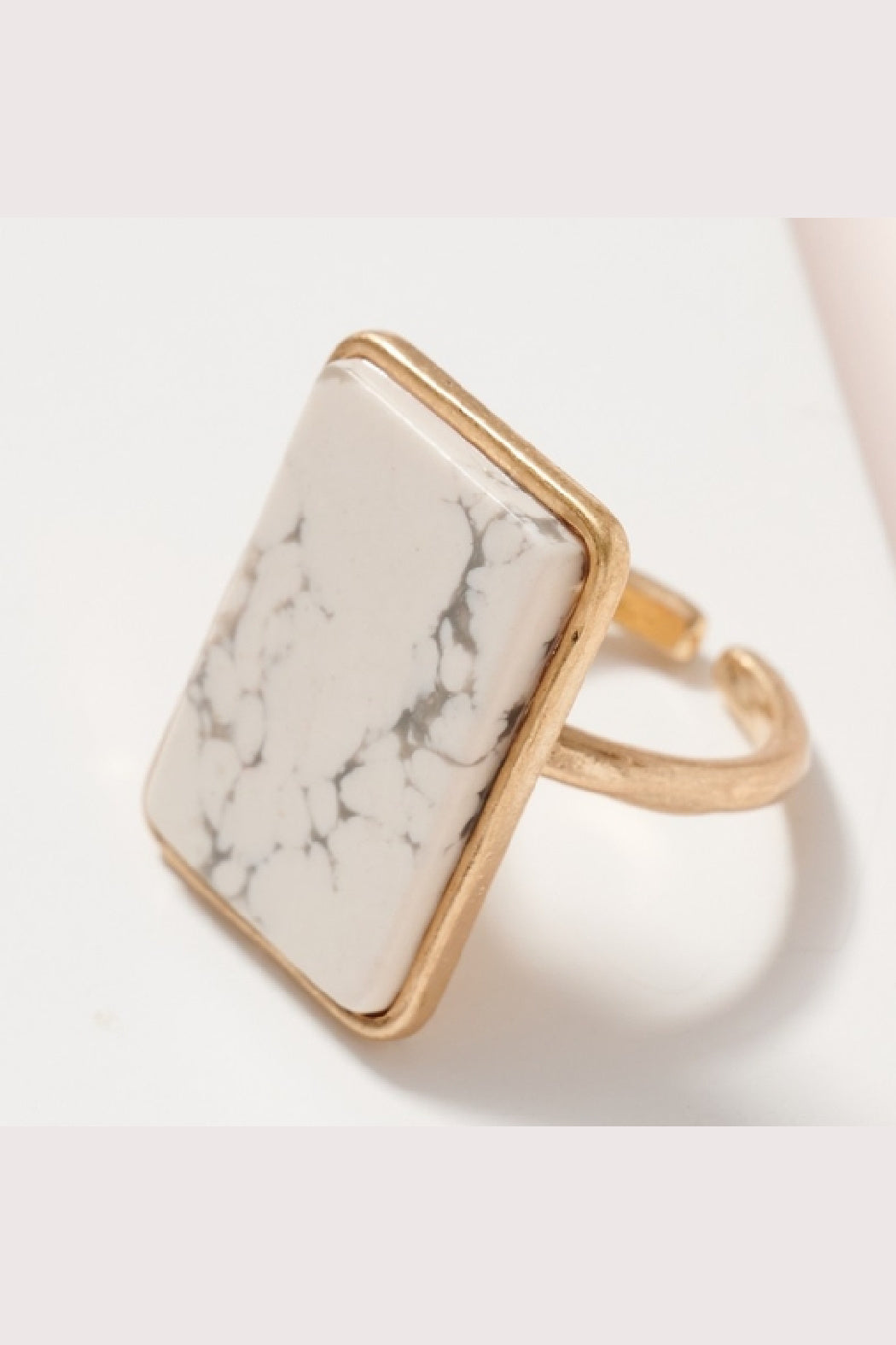 Semi Precious Rectangle Stone Ring