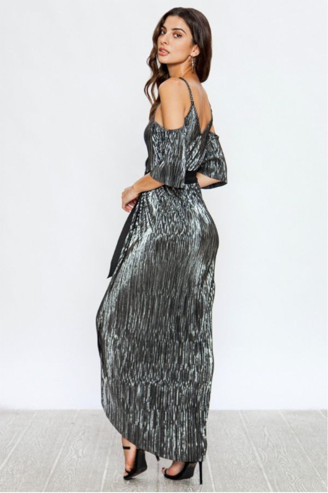 Silver Metallic Cocktail Dress