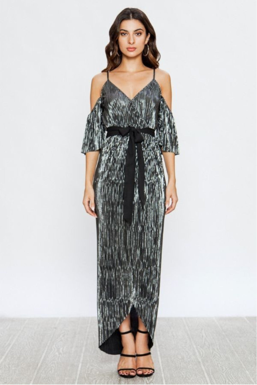 Silver Metallic Cocktail Dress