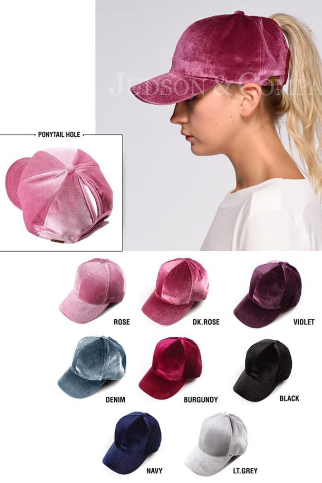 Solid Color Velvet Ponytail Baseball Cap