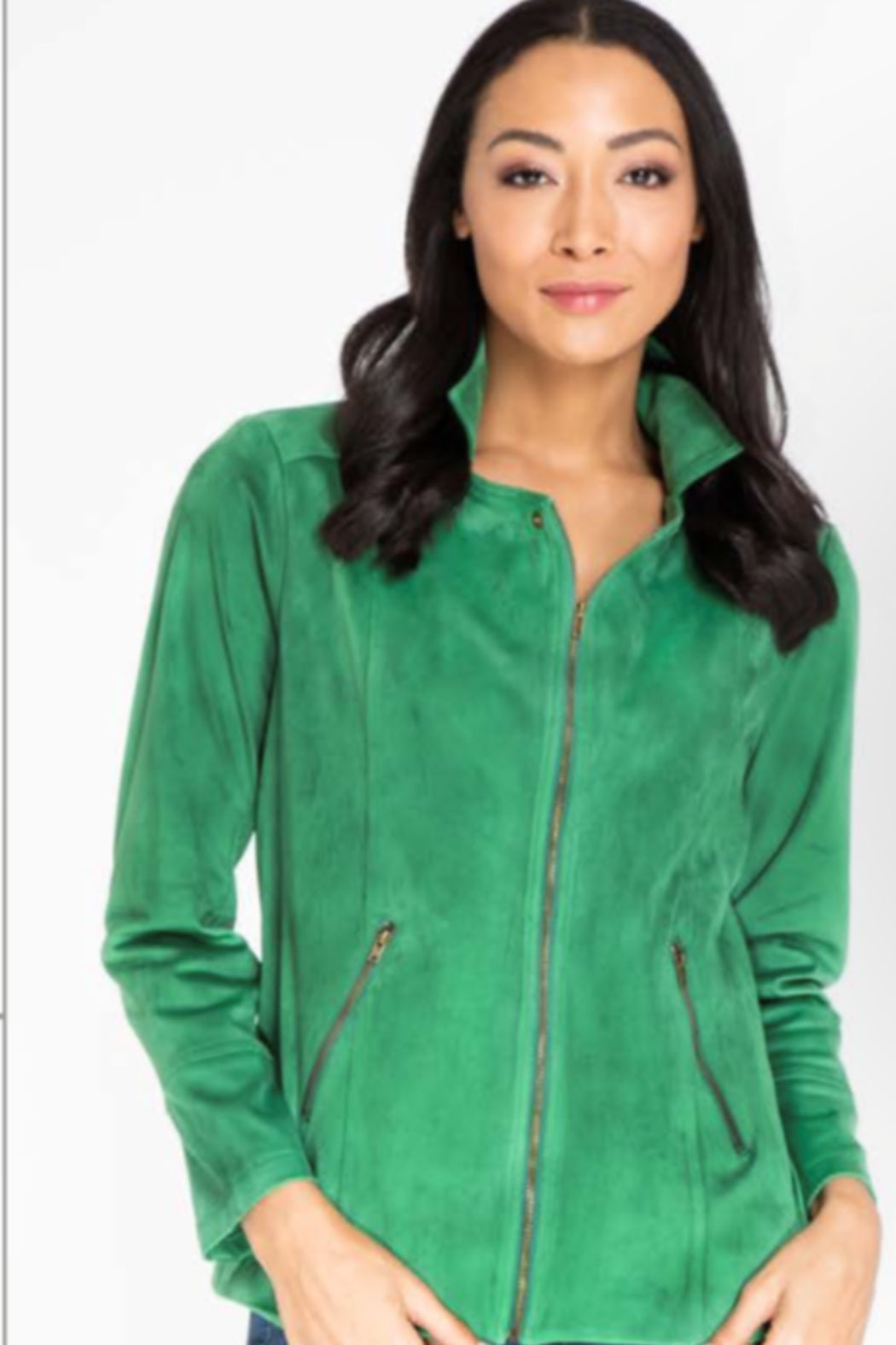 Solid Faux Suede Jacket