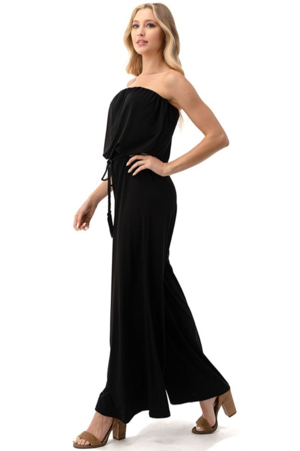 Solid Strapless Jumpsuit
