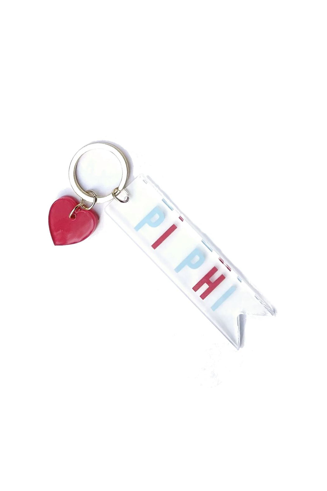 Sorority Acrylic Keychain with Heart Charm