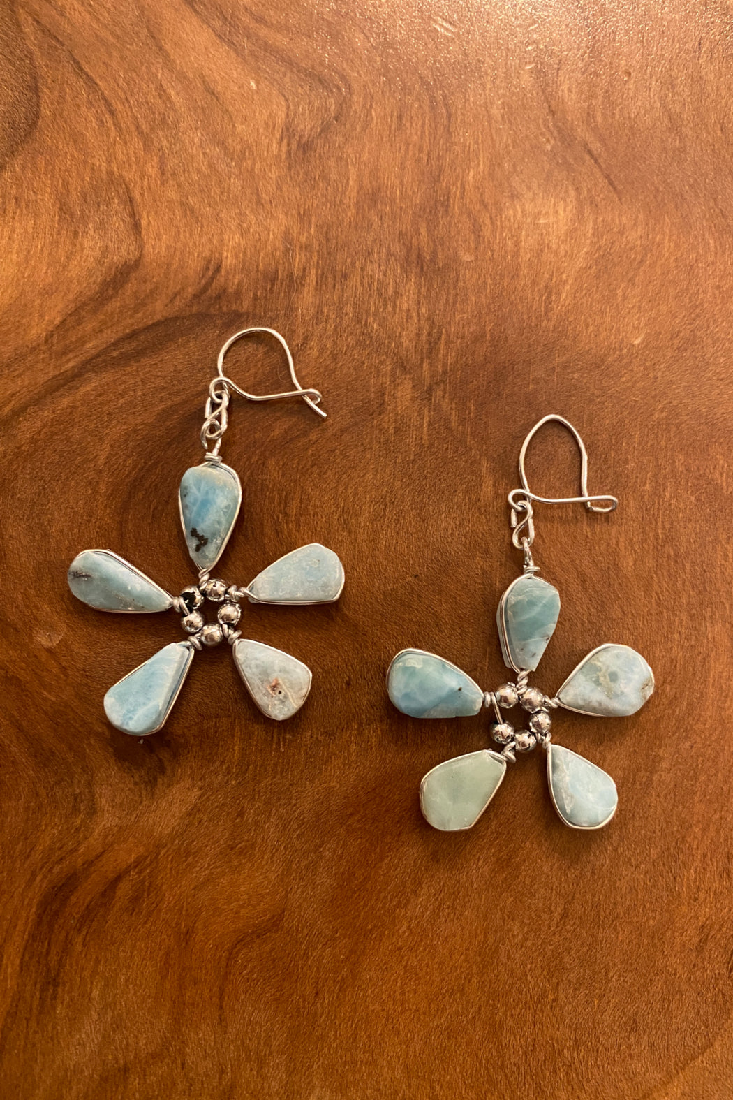 Sterling Silver & Larimar Handmade Earrings