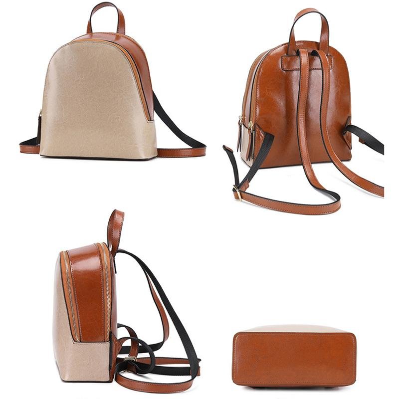 TAMIA Cowhide Leather Backpack ~ Black