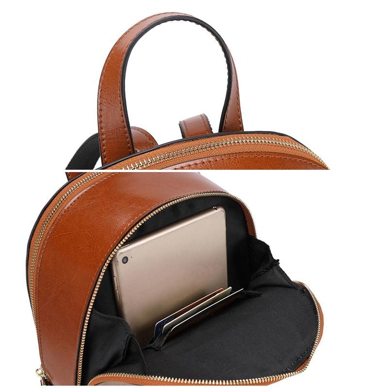 TAMIA Cowhide Leather Backpack ~ Black