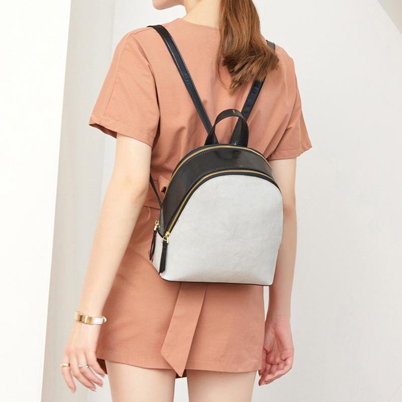 TAMIA Cowhide Leather Backpack ~ Black