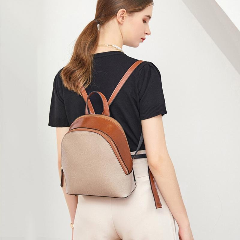 TAMIA Cowhide Leather Backpack ~ Black