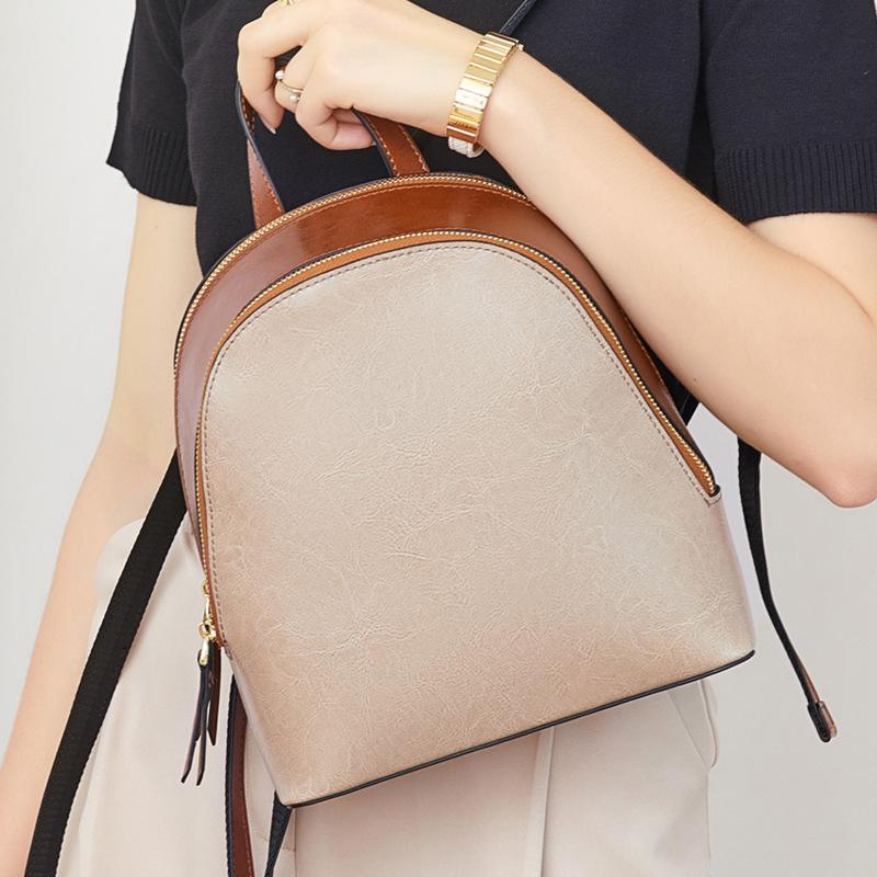 TAMIA Cowhide Leather Backpack ~ Black