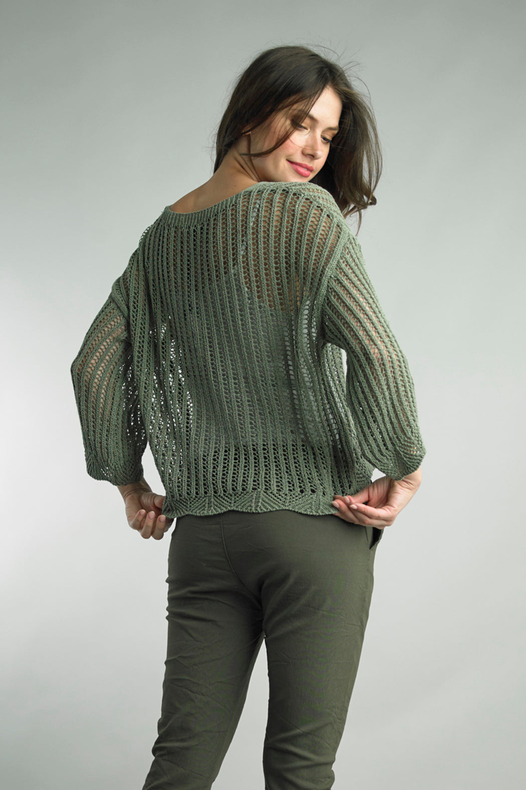 Olive Crochet Sweater
