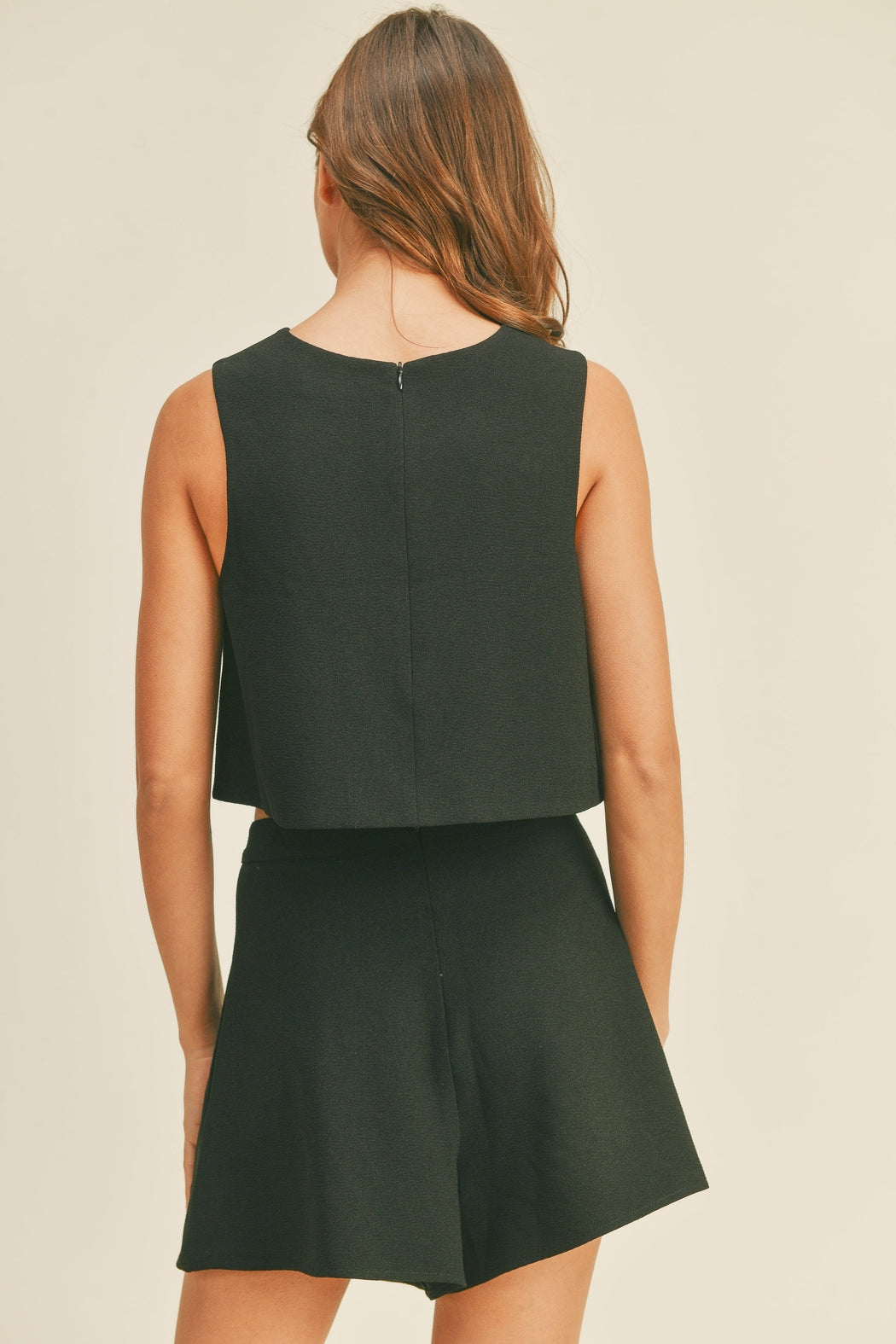 Textured S/L Crop Tank