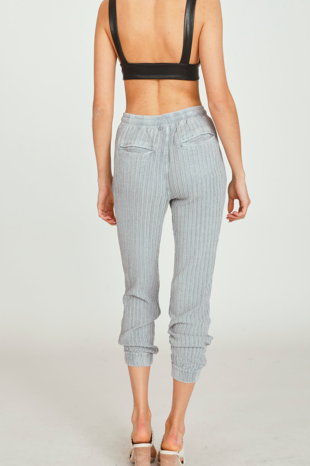 Textured Stripe Cargo Joggers