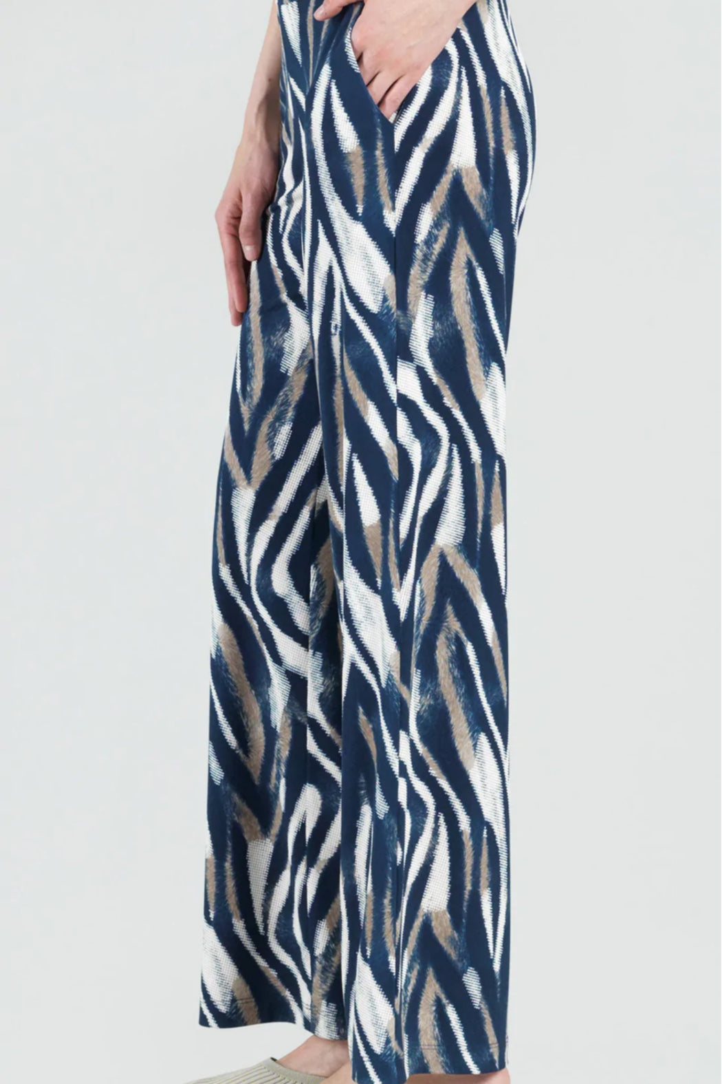 Textured Zebra-Print Straight-Leg