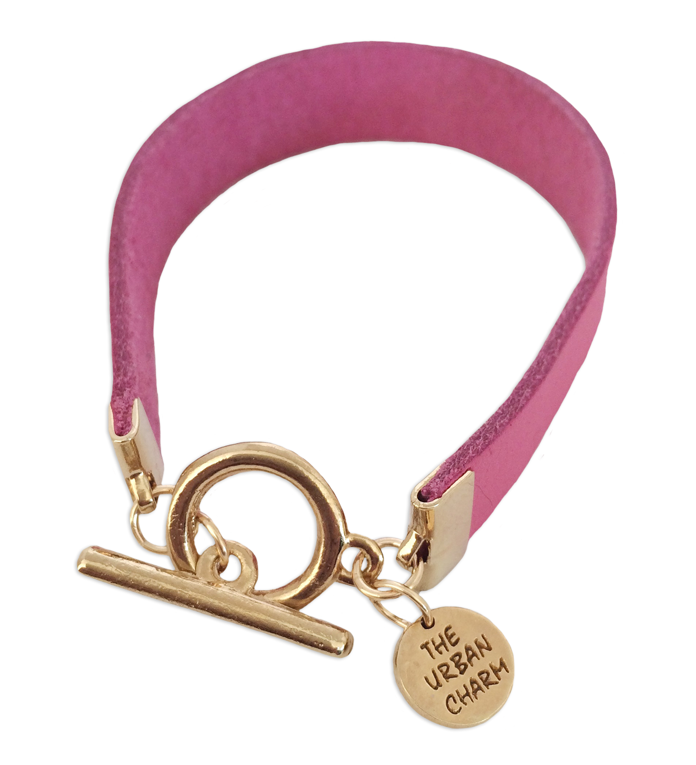 The Urban Charm Pink Leather Color Band Bracelet