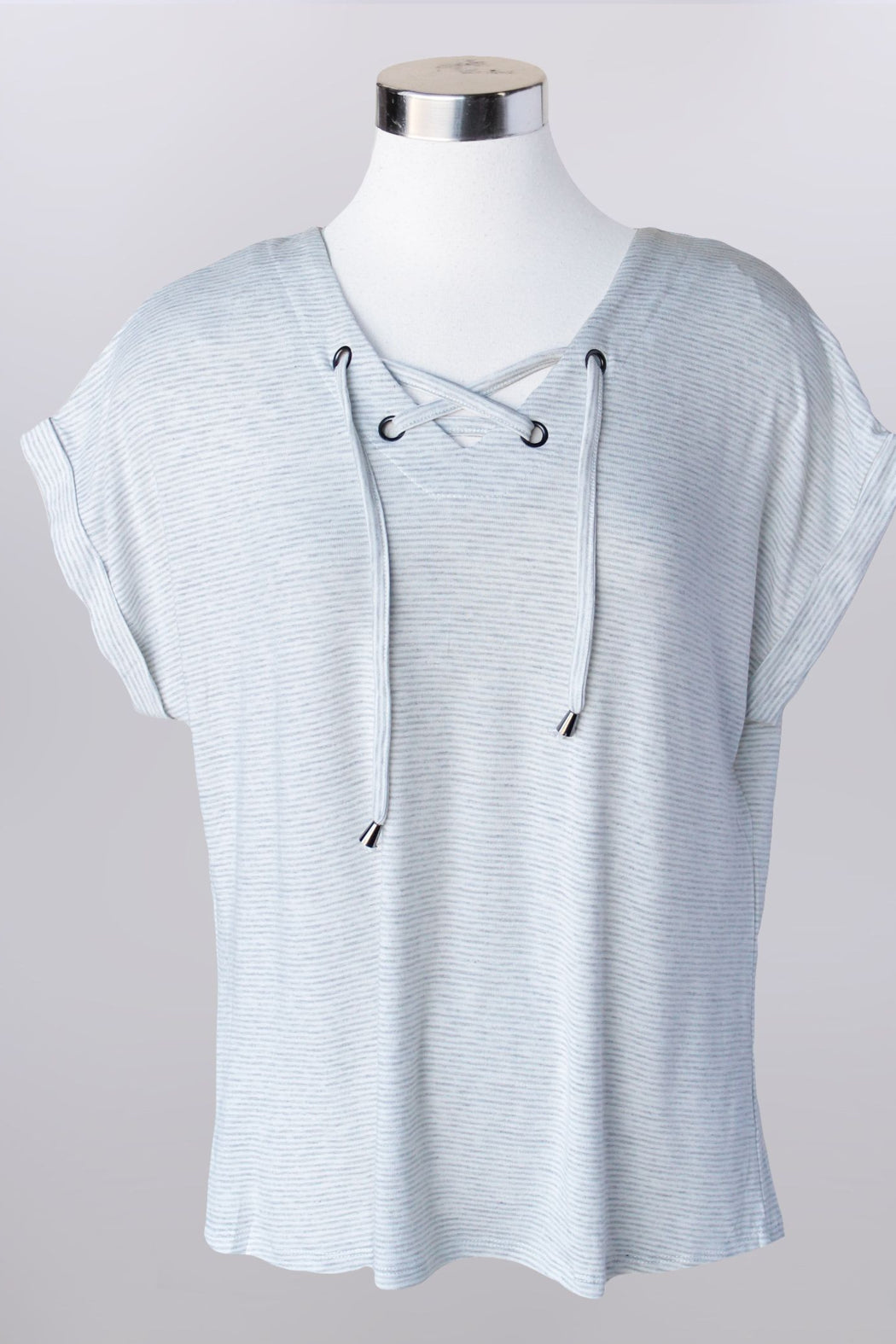 Thin striped cap sleeve top