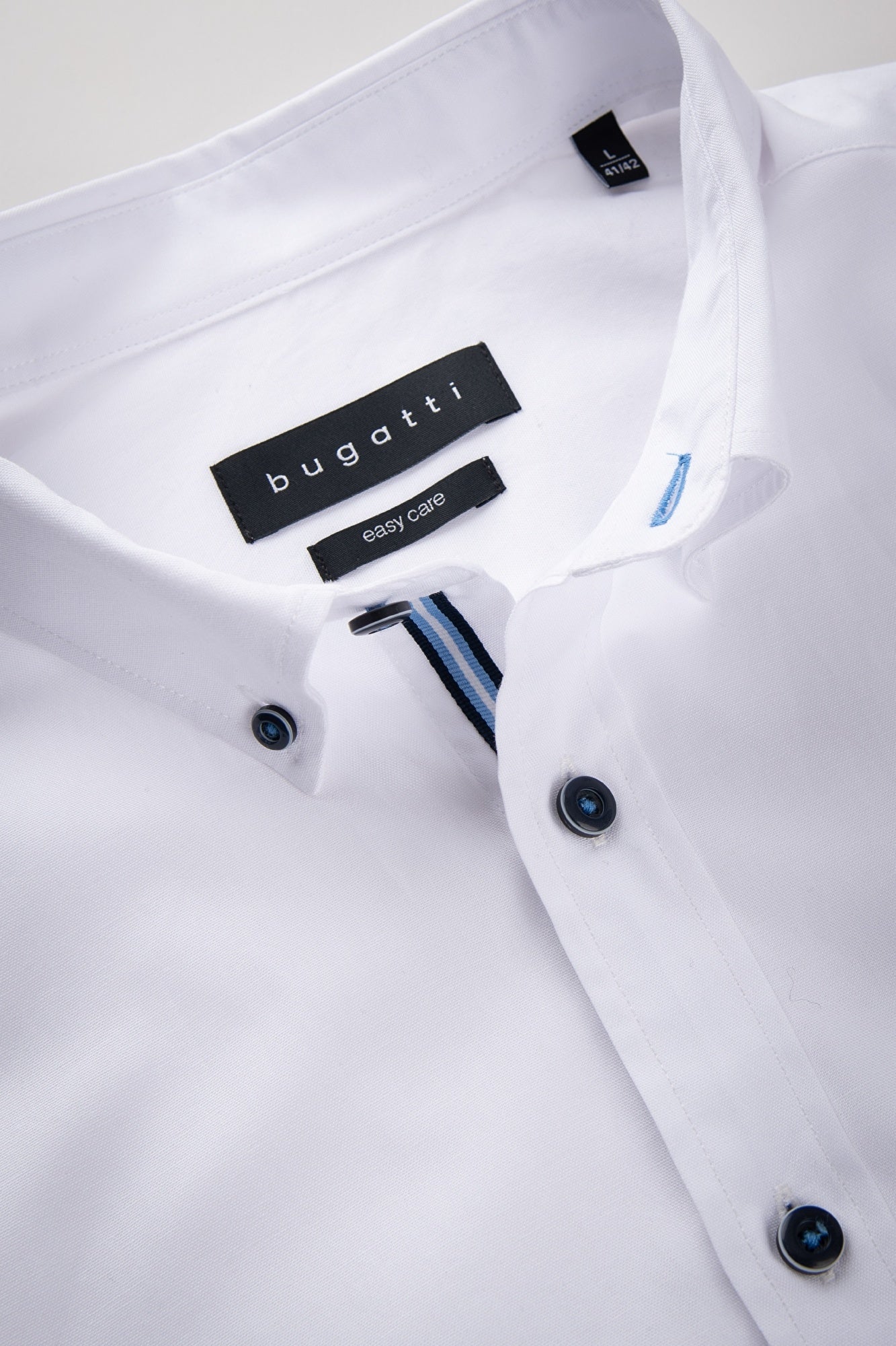 Bugatti Easy Care Long Sleeve White Shirt