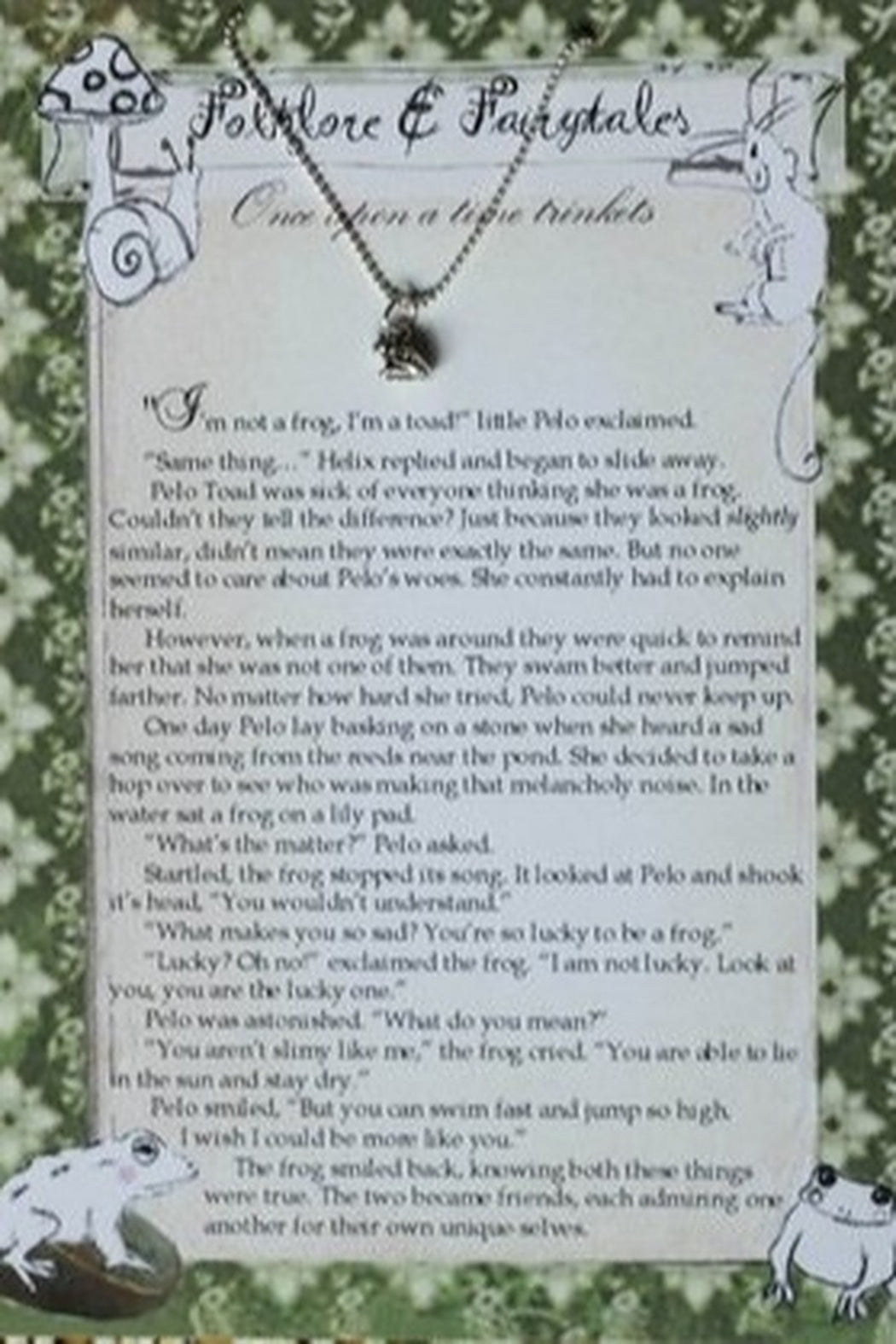 Toad storybook necklace