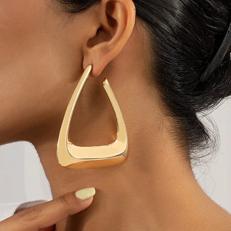 Triangular Gold Earrings