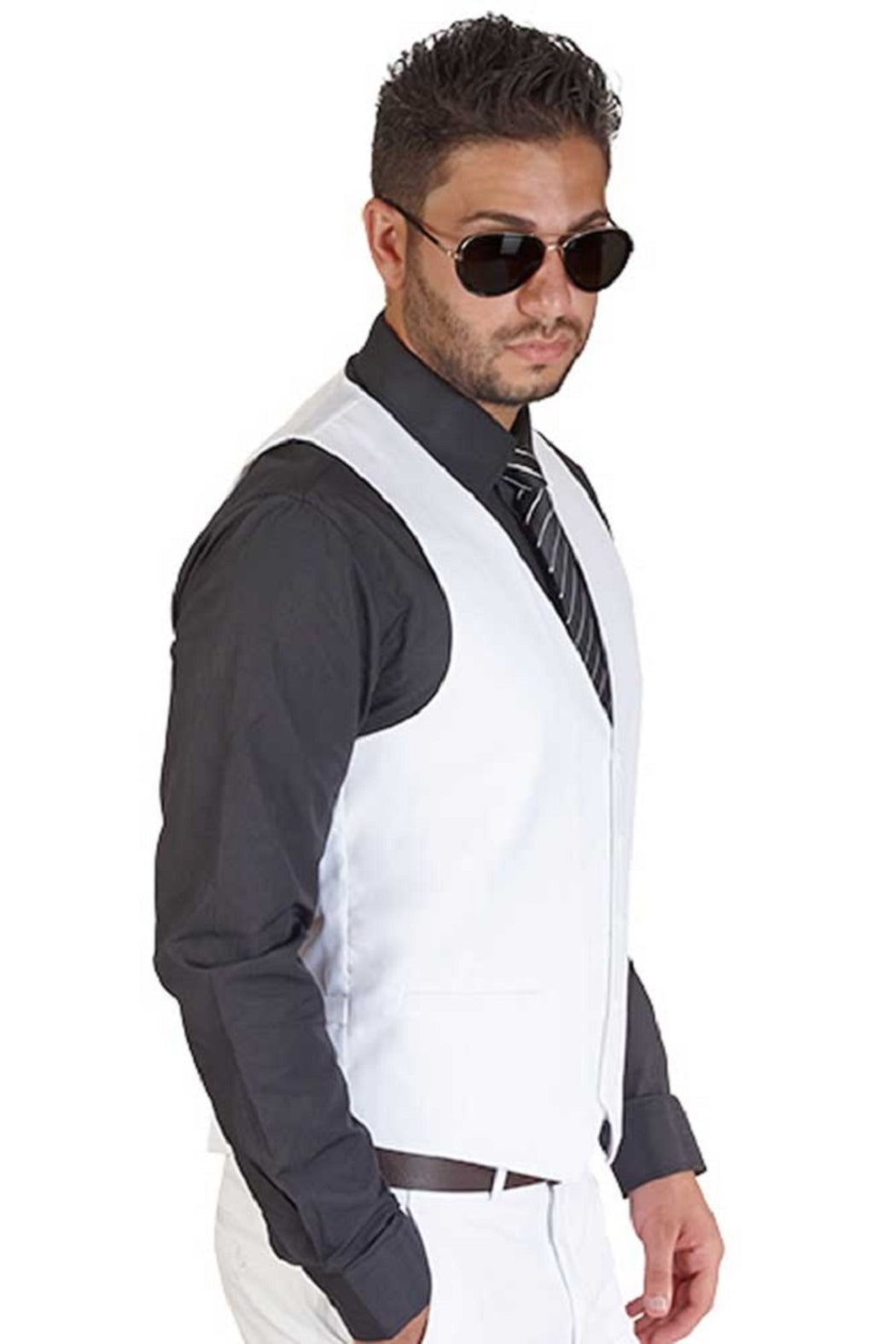 White 5 Button Slim Fit Vest