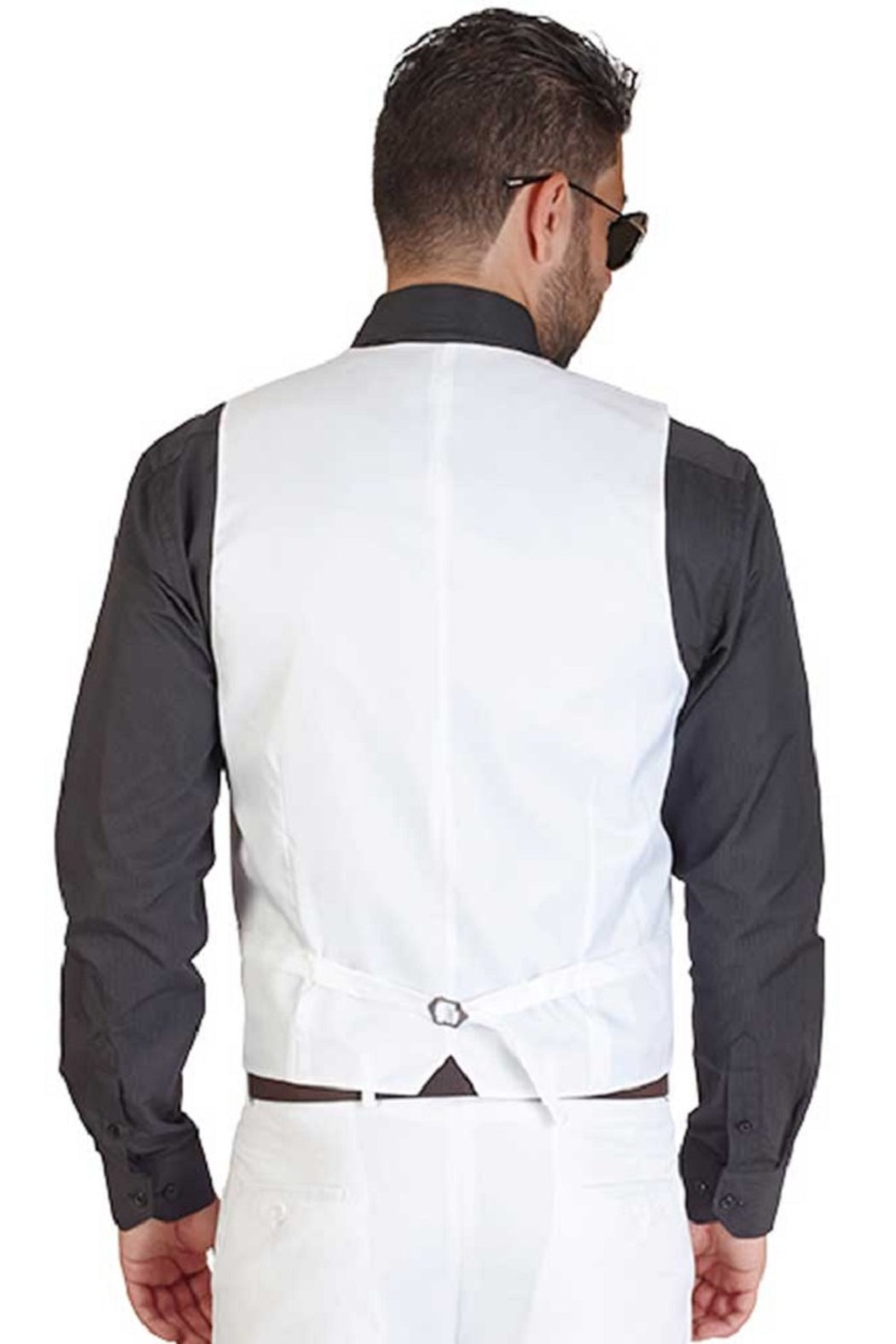 White 5 Button Slim Fit Vest