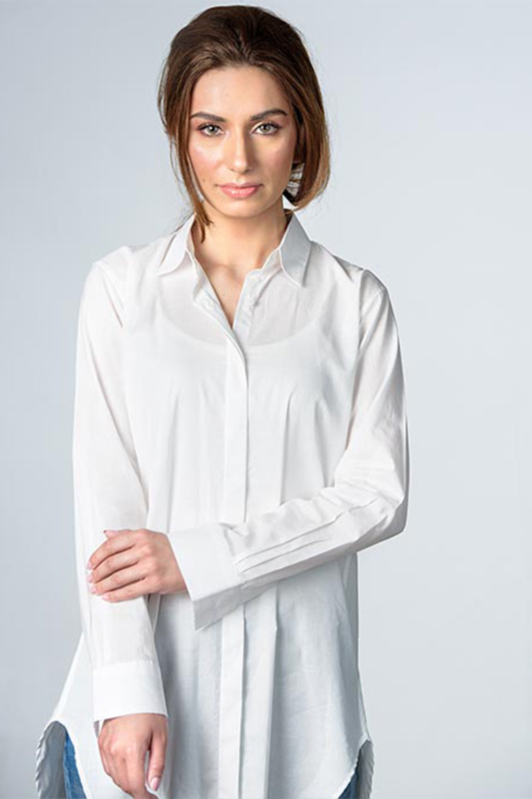 WHITE COTTON LONG SHIRT