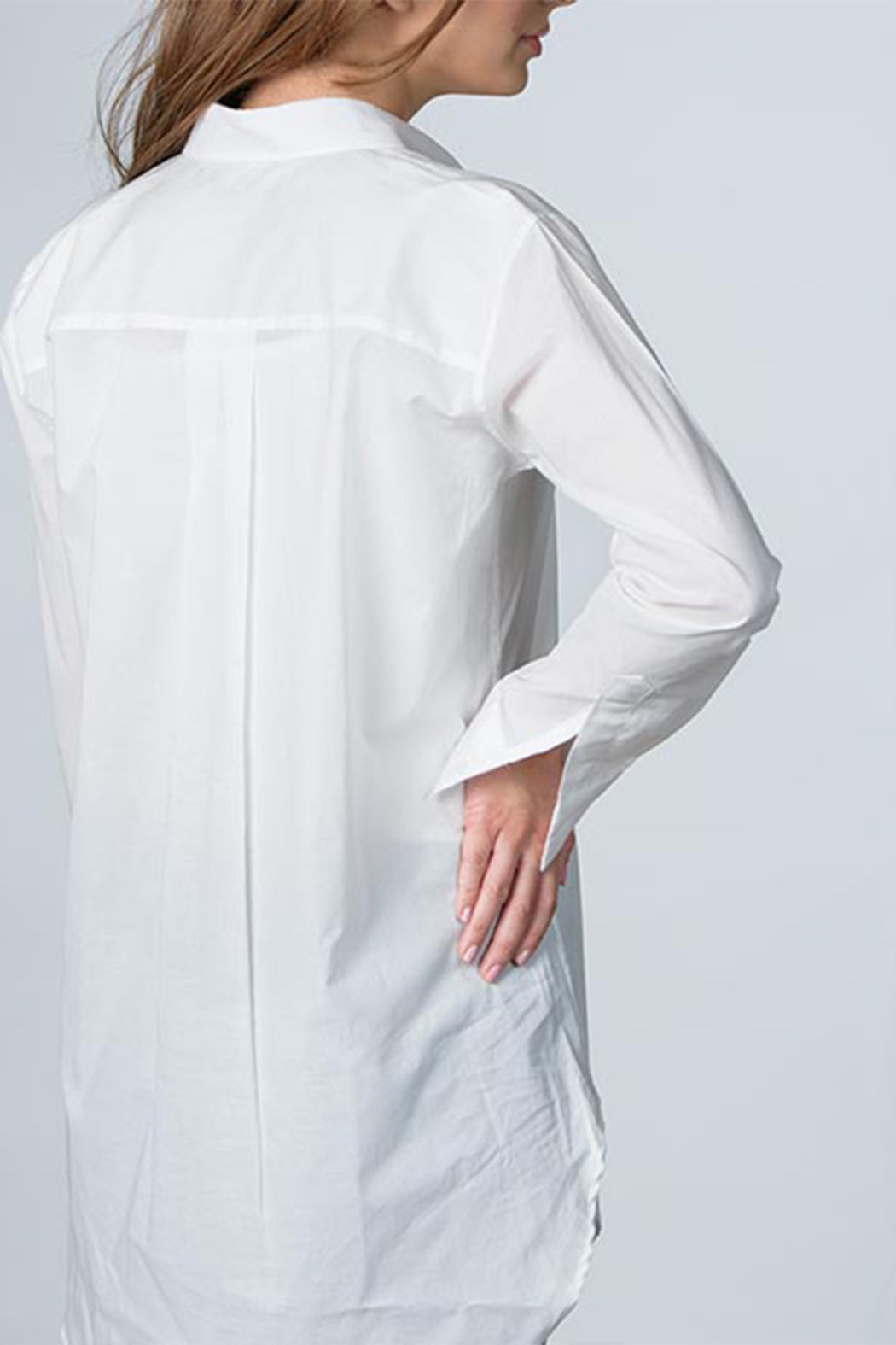 WHITE COTTON LONG SHIRT