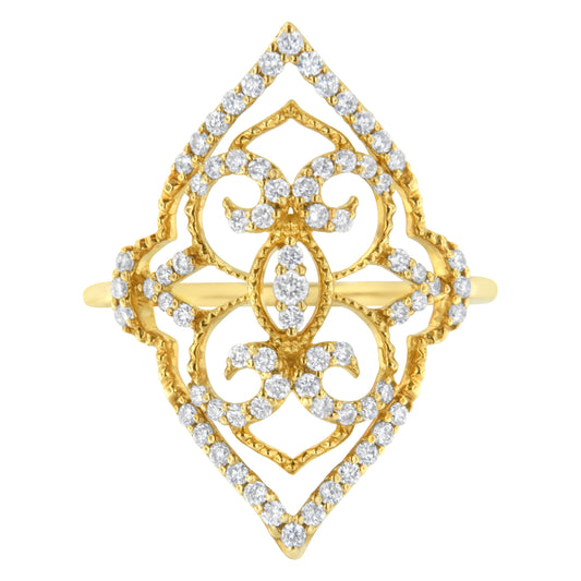10K Yellow Gold Diamond Cocktail Ring (1/2 Cttw, I1-I2 Clarity, H-I Color)