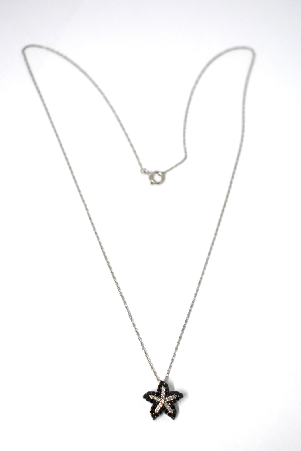 10kt W/Gold Diamond Starfish Necklace