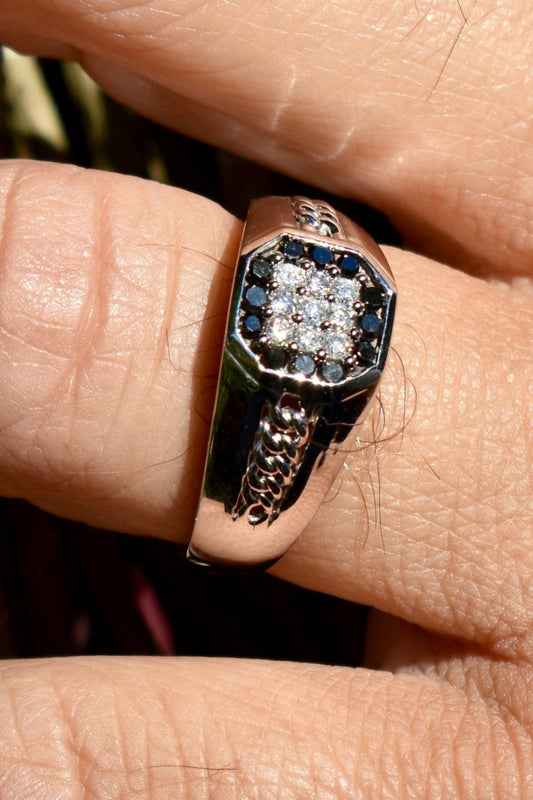 10kt White Gold Diamond Men's Ring