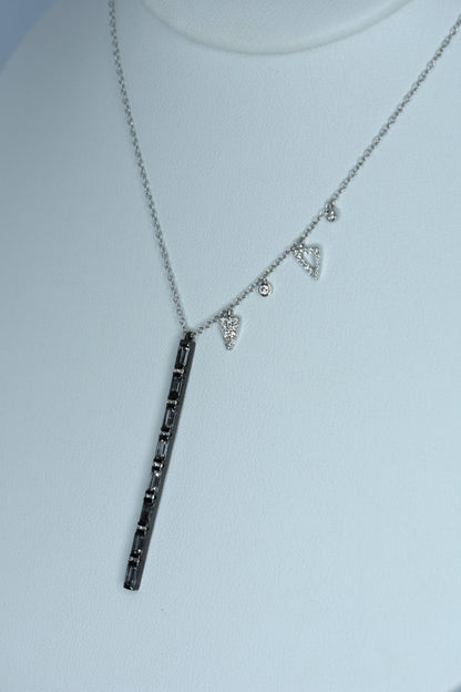14kt W/Gold Diamond & White Topaz Necklace