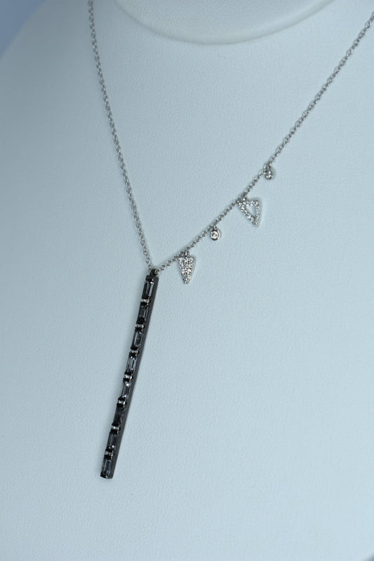 14kt W/Gold Diamond & White Topaz Necklace