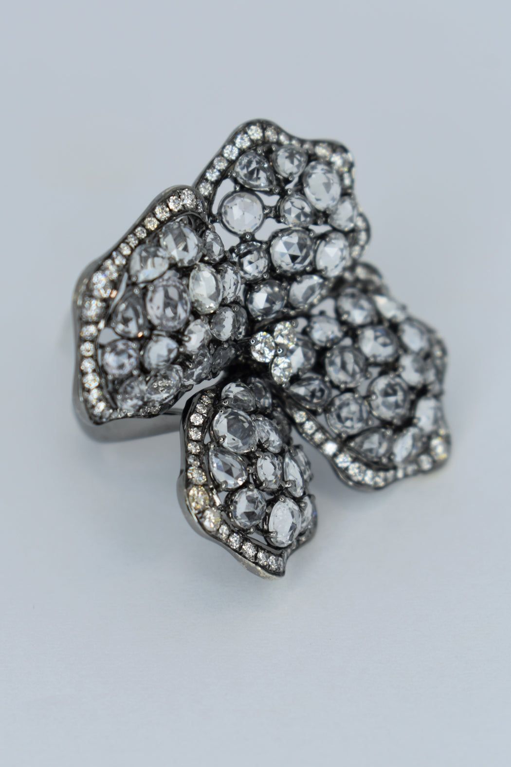 14kt Black Rhodium Diamond & Sapphire Ring