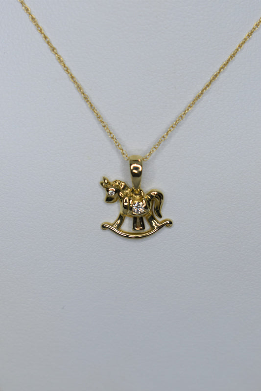 14kt Yellow Gold Diamond Necklace
