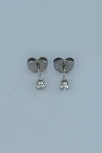 14kt W/Gold Diamond (.16cttw) Stud Earrings