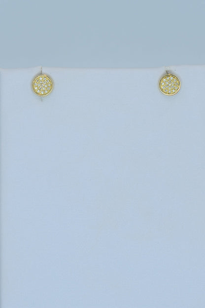 14kt Yellow Gold Diamond Stud Earrings