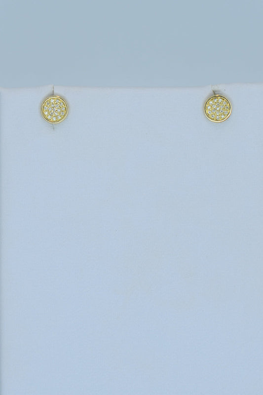 14kt Yellow Gold Diamond Stud Earrings