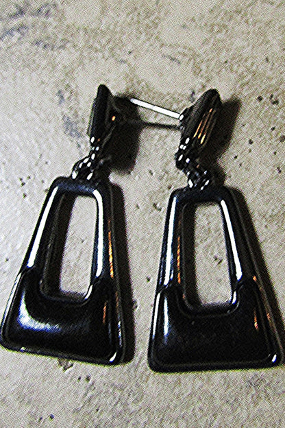 Black/Grey/Silver Geometric  Metal Necklace Set