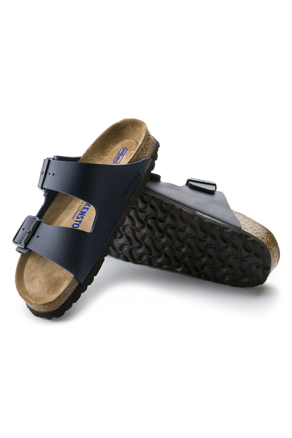 Birkenstock Arizona Soft Footbed Birko-Flor Regular Width in Blue