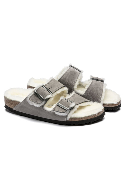Birkenstock Arizona Fur in Coin