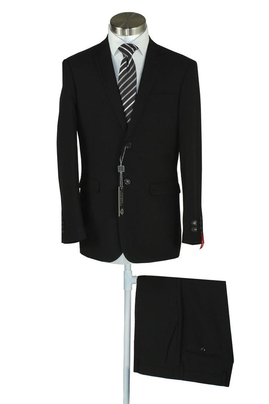Notch Lapel Black Stretch Slim Fit Suit