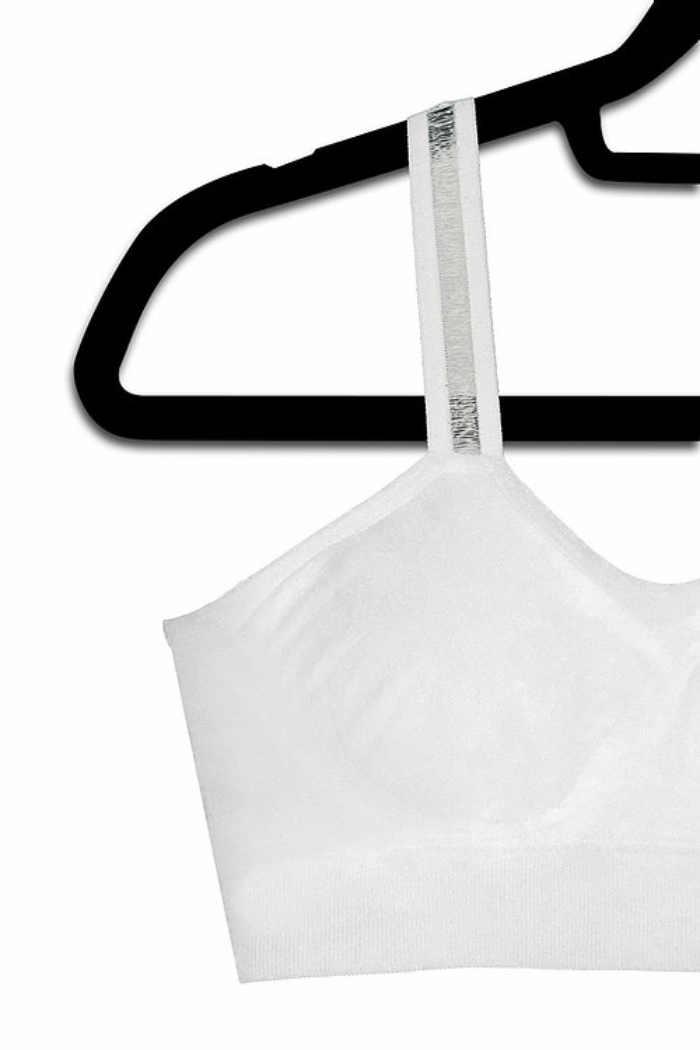 Seamless Padded Bra w Sheer Strap