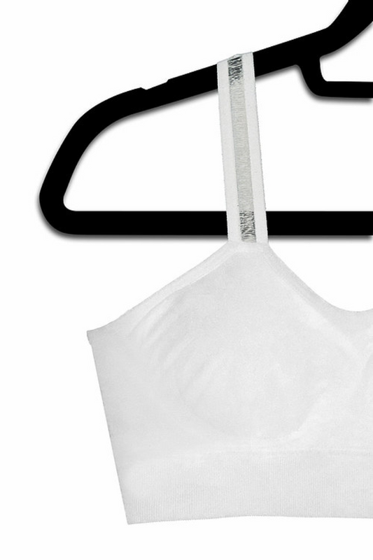 Seamless Padded Bra w Sheer Strap