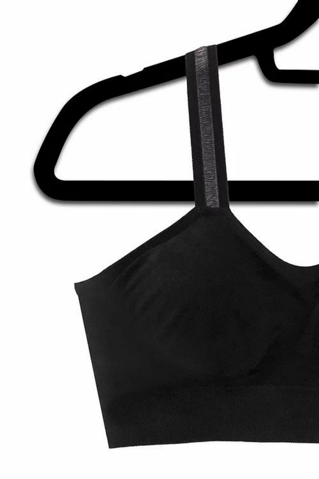 Seamless Padded Bra w Sheer Strap