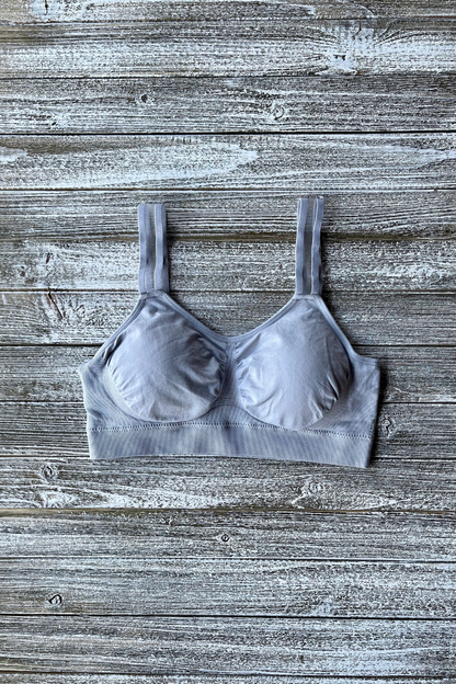 Seamless Padded Bra w Sheer Strap