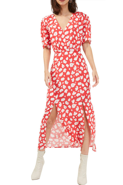 Aimee Front Drape Slit Dress