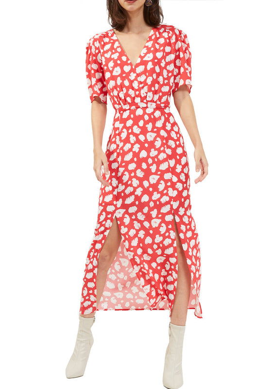 Aimee Front Drape Slit Dress